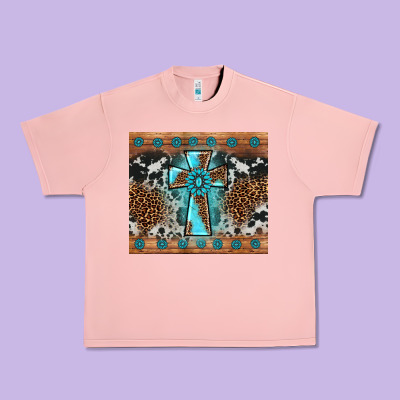 Gemstone Leopard Cross Urban Heavy Tee Designed By Adodesignshop