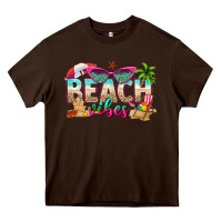 Chocolate Brown beach vibes Heavy Core Tee - texasbilliewilder