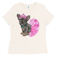 Bone Balerina French Bulldog With Tutu Ladies Tee - RanaPortraitStore