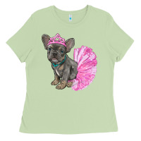 Matcha Balerina French Bulldog With Tutu Ladies Tee - RanaPortraitStore