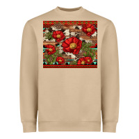 Mushroom red flower and cactus with cowhide and aztec Heavyweight Sweatshirt - Artiststas
