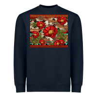 Navy red flower and cactus with cowhide and aztec Heavyweight Sweatshirt - Artiststas