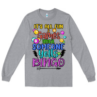 Heather Grey bingo Long Sleeve Tee - MaliasSmallBusiness