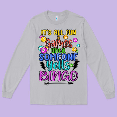 Bingo Long Sleeve Tee Designed By Maliassmallbusiness
