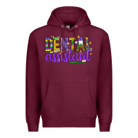 Burgundy Mardi Gras Dental Assistant Premium Hoodie - NancyCooperArtShop
