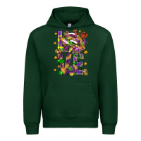 Forest Green Mardi Gras love lips Urban Hoodie - HowdyJamesFarm