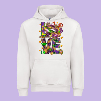 Mardi Gras Love Lips Urban Hoodie Designed By Howdyjamesfarm