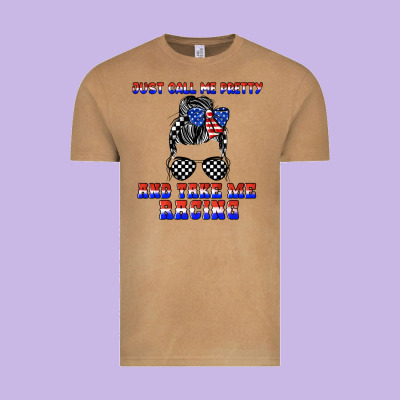 Just Call Me Pretty And Take Me Racing Vintage Tee Designed By Jahusdesignshop