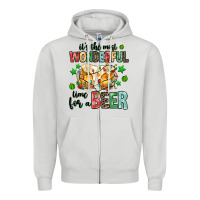 Dove Grey its the most wonderful time for a year Zipper Hoodie - MaliasSmallBusiness