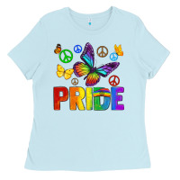 Baby Blue hippie pride Ladies Tee - texasbilliewilder
