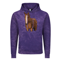 Cloud Purple brown horse Vintage Hoodie - RanaPortraitStore
