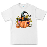 White Kids Pumpkin with Halloween Premium Tee - texasbilliewilder