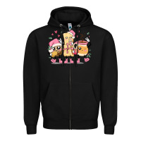 Black mexican christmas pan dulce cartoon characters Zipper Hoodie - MaliasSmallBusiness