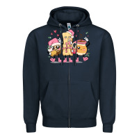 Navy mexican christmas pan dulce cartoon characters Zipper Hoodie - MaliasSmallBusiness