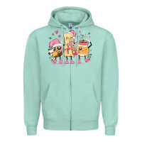 Seafoam mexican christmas pan dulce cartoon characters Zipper Hoodie - MaliasSmallBusiness