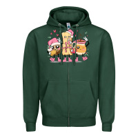 Sports Green mexican christmas pan dulce cartoon characters Zipper Hoodie - MaliasSmallBusiness