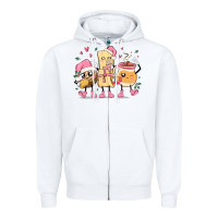 White mexican christmas pan dulce cartoon characters Zipper Hoodie - MaliasSmallBusiness