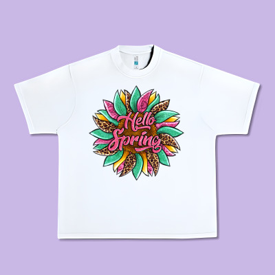 Hello Spring Sunflower Urban Heavy Tee Designed By Artiststas