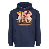 Navy Cute Couple American Pigs Heavyweight Hoodie - Bettercallsaul