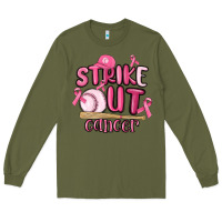 Army Green strike out cancer baseball Long Sleeve Tee - MaliasSmallBusiness