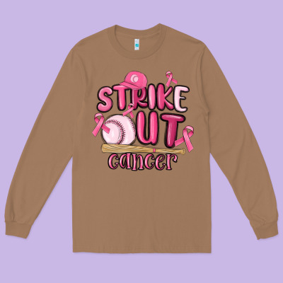 Strike Out Cancer Baseball Long Sleeve Tee Designed By Maliassmallbusiness