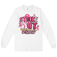 White strike out cancer baseball Long Sleeve Tee - MaliasSmallBusiness