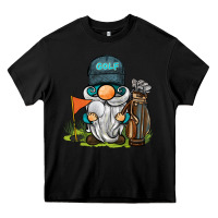 Black golf gnome Heavy Core Tee - BarkalooDesign