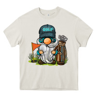 Cream golf gnome Heavy Core Tee - BarkalooDesign