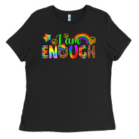 Black i am enough Ladies Tee - texasbilliewilder