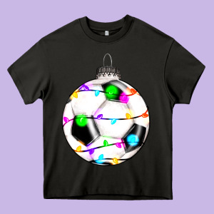 Christmas Soccer Heavy Core Tee Designed By Ranaportraitstore