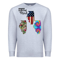 Heather Grey Im in a Fishing State of Mind Illinois Premium Sweatshirt - Bettercallsaul
