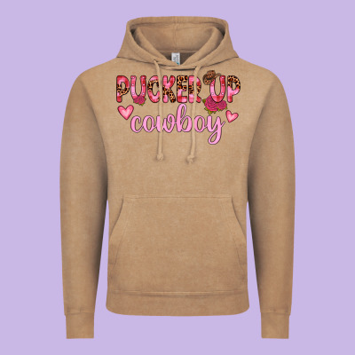 Pucker Up Cowboy Vintage Hoodie Designed By Jahusdesignshop
