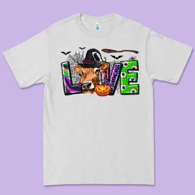 Love Halloween Cow Premium Tee Designed By Texasbilliewilder