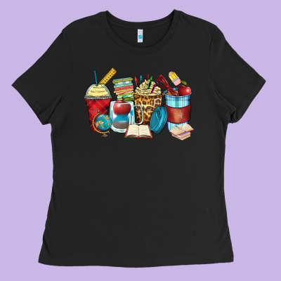 Teacher Coffee Cups Ladies Tee Designed By Zillion Design Studio