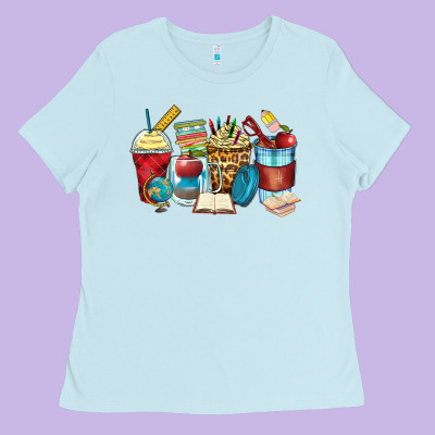 Teacher Coffee Cups Ladies Tee Designed By Zillion Design Studio