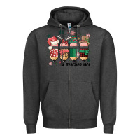 Charcoal Heather teacher christmas Zipper Hoodie - MaliasSmallBusiness
