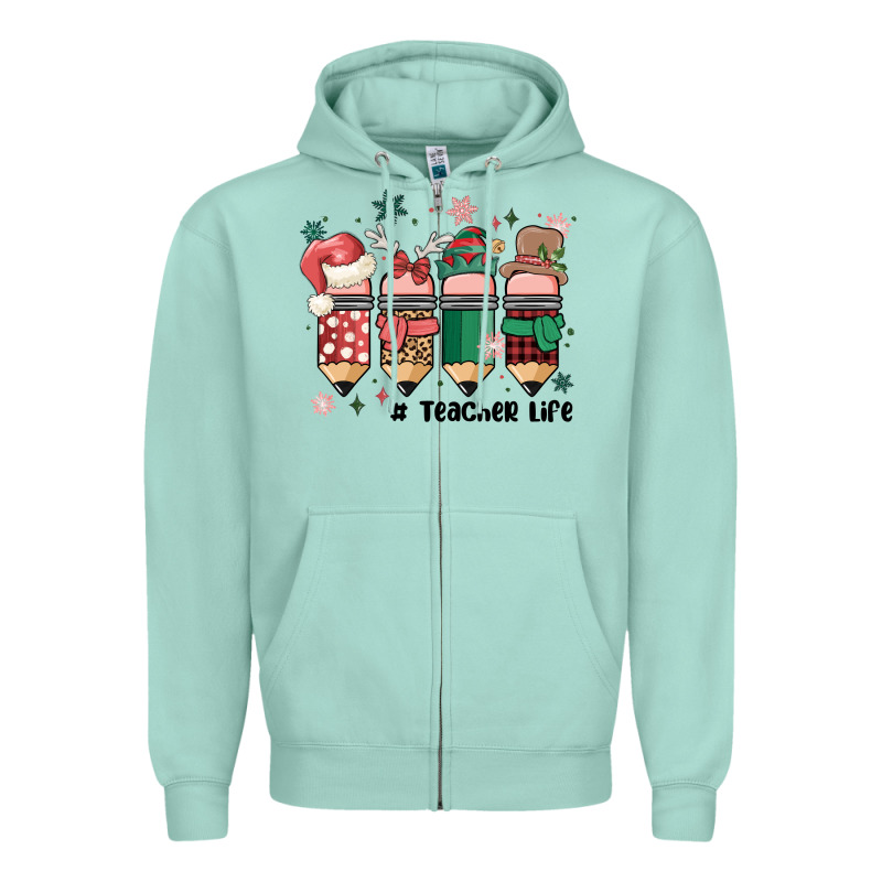 Teacher Christmas Zipper Hoodie by MaliasSmallBusiness | Teevron