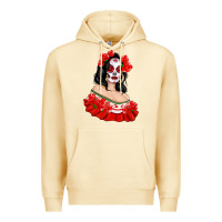 Pina Colada Mexicana Skull Girl with Roses Premium Hoodie - texasbilliewilder