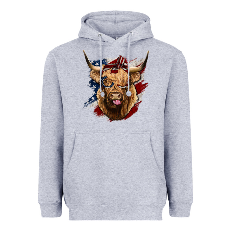 American Highland Cow Heavyweight Hoodie by Bettercallsaul | Teevron