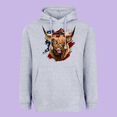 American Highland Cow Heavyweight Hoodie Designed By Bettercallsaul