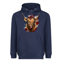 Navy American Highland Cow Heavyweight Hoodie - Bettercallsaul