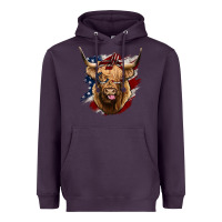 Plum American Highland Cow Heavyweight Hoodie - Bettercallsaul