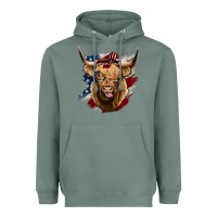 Sage American Highland Cow Heavyweight Hoodie - Bettercallsaul