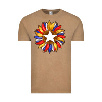Vintage Coffee american flag and sunflower with star Vintage Tee - Artiststas