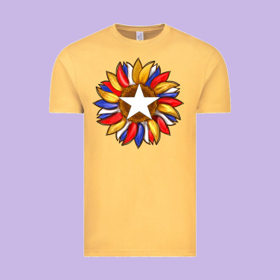 American Flag And Sunflower With Star Vintage Tee Designed By Artiststas