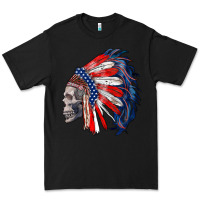 Black american indian headdress with skull Premium Tee - RanaPortraitStore