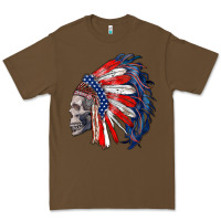 Cacao american indian headdress with skull Premium Tee - RanaPortraitStore