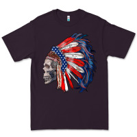 Plum american indian headdress with skull Premium Tee - RanaPortraitStore