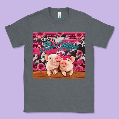 Be Mine Valentine's Day Pigs Classic Tee Designed By Jasminsmagicworld
