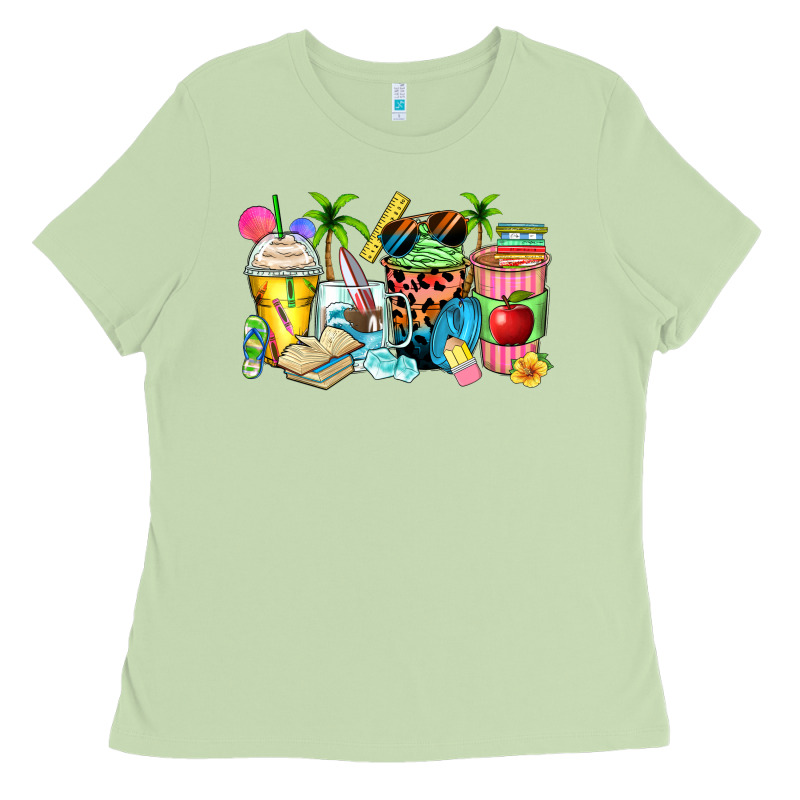 Summer Teacher Coffee Cups Ladies Tee by Zillion Design Studio | Teevron